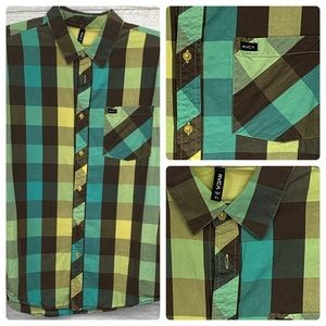 RVCA Long Sleeve Button Down Casual Skate Shirt